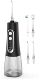 Water Flosser for Teeth Cleaner Rechargeable Oral Irrigator 4 Modes 300ML IPX7 Waterproof Powerful Battery Portable Water Dental Pick for Home Travel (Black)