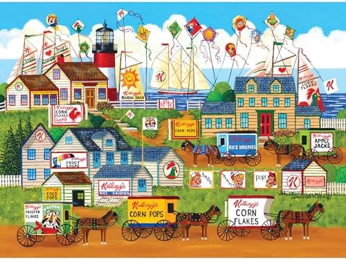 RoseArt - Kellogg's - Town by The Sea - 1000 Piece Jigsaw Puzzles for Adults