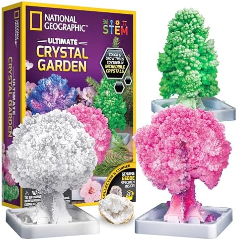 NATIONAL GEOGRAPHIC Craft Kits for Kids - Crystal Growing Kit - Grow a Crystal Garden in Just 6 Hours, Educational Craft Art Project, STEM Crafts for Girls Ages 8 9 10 11 & 12 (Amazon Exclusive)