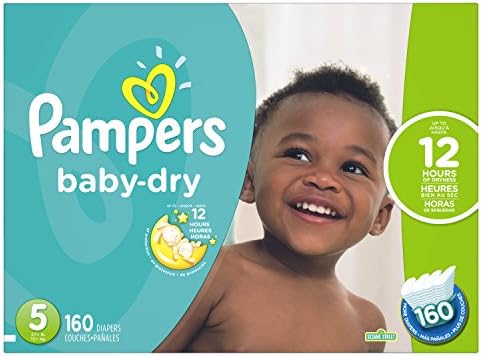 Pampers Baby-Dry Disposable Diapers Size 5, 160 Count, ECONOMY PACK PLUS