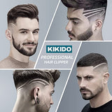 KIKIDO Hair Clippers Professional Cordless for Men, Barber Clippers for Hair Cutting Kit, Wireless LCD Display Hair Trimmers Set, Rechargeable Haircut Machine for Family (Sliver)