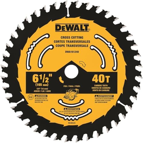 DEWALT Circular Saw Blade, 6 1/2 Inch, 40 Tooth, Framing (DWA161240)