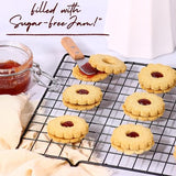 Sugar Free Cookies by Stern’s Bakery | [10 Count] Strawberry Filled Linzer Tart Cookies | Sugar Free Cookies and Snacks for Diabetics | Dietetic Shortbread Cookies | Low Carb Snacks for Adults