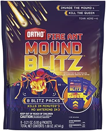Ortho Fire Ant Mound Blitz, Fire Ant Killer, For Lawns and Around Ornamental Plants, 8 Pre-Measured Packs