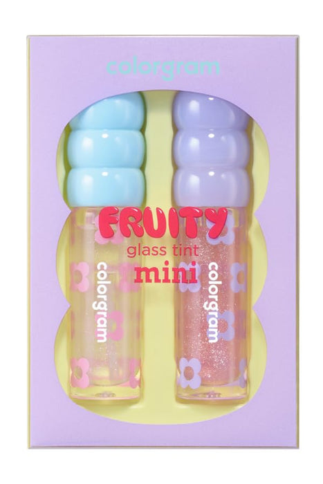 COLORGRAM FRUITY GLASS TINT MINI SET 01 DOUBLE GLOSS | Moisturizing & Long Lasting Korean Lip Stain Tint | Stocking Stuffer, Gifts for Women and Teen Girls