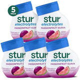 Stur Electrolyte Water Enhancer | Sweetened with Stevia | High in Vitamin C & Antioxidants | Sugar Free | Zero Calories | Keto | Vegan | 5 Bottles, Makes 90 Drinks (Passionfruit Guava)