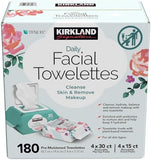 KIRKLAND Signature Daily Facial Towellettes, 4.53 Pound (180 Count, 1-Box)