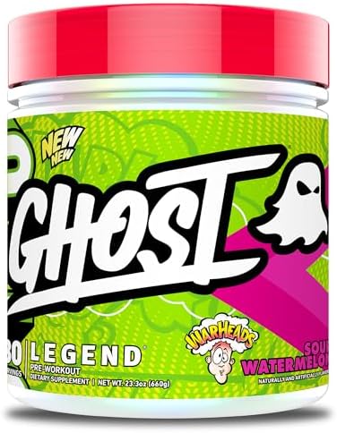 GHOST Legend V4 Pre-Workout Powder, Warheads Sour Watermelon - 30 Servings – Pre-Workout for Men & Women with Choline, L-Citrulline, & Beta Alanine for Energy & Focus