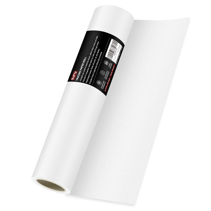 SuFly Tracing Paper Roll, 12 Inch x 50 Yards Trace Paper Roll, 32 lb White Art Paper Translucent Pattern Paper for Sewing, Drawing, Sketching, and Gift Wrapping.