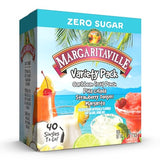 Margaritaville Singles to Go Water Drink Mix, Variety Pack, Includes 4 Flavors: Caribbean Fruit Punch, Pina Colada, Strawberry Daiquiri, And Margarita,1 Box (40 Single Servings)