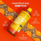 Alaffia Skin Care, Authentic African Black Soap, All in One Body Wash, Face Wash, Shampoo & Shaving Soap with Fair Trade Shea Butter, Tangerine Citrus, 2 Pk - 32 Fl Oz Ea