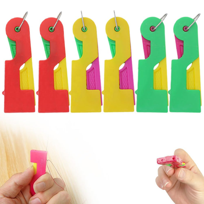 2024 New Plastic Needle Threaders,Automatic Needle Threader,Used to Quickly Thread The Thread Into The Needle Hole, Suitable for The Elderly and Those Who Like to Do Needlework(Random Color) (6 PCS)