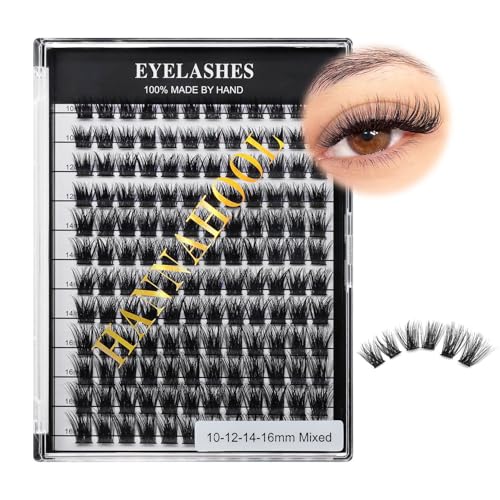 Mixed 8-12-14-16mm/8-10-12-14mm/10-12-14-16mm/14-15-16mm Wide Stem Individual False Eyelashes Soft Lightweight Volume Eyelashes Extensions Makeup Cluster Lashes (mixed 10-12-14-16mm)