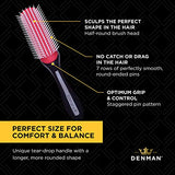 Denman Curly Hair Brush D3 (Black & Red) 7 Row Styling Brush for Detangling, Separating, Shaping and Defining Curls - For Women and Men