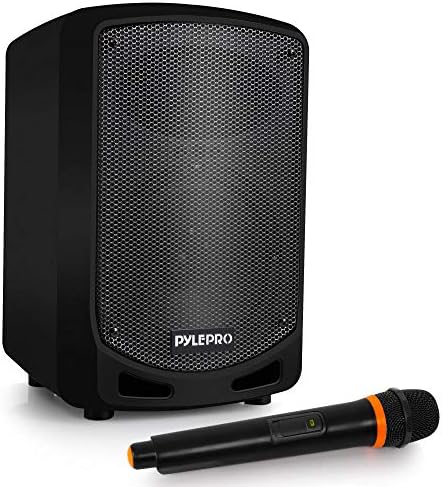 Pyle Portable Bluetooth PA Speaker System - Indoor Outdoor Karaoke Sound System w/Wireless Mic, Audio Recording, Rechargeable Battery, USB/SD Reader, Stand Mount, for Party, Crowd Control - Pyle