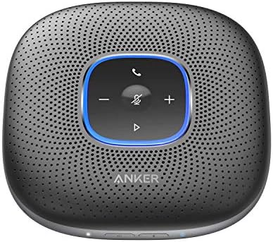 Anker PowerConf Bluetooth Speakerphone with 6 Microphones, Enhanced Voice Pickup, 24 Hour Call Time, Bluetooth 5, USB C Connection, Compatible with Leading Platforms (Renewed) (Black)