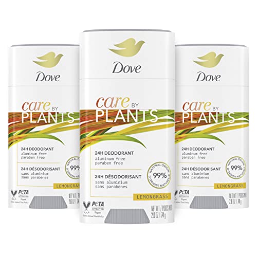 Dove Care by Plants Deodorant Stick for long-lasting deodorant protection Lemongrass aluminum free deodorant 2.6 oz 3 Count