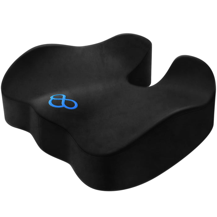 BlissTrends Seat Cushion,5.2in Thick Memory Foam Cushions for Office Chair, Car Seat, Airplane, Relieving Pressure Tailbone Sciatica Back Pain for Long Sitting Office Workers, Car Drivers Black