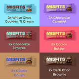 Misfits Vegan Protein Bar, Variety Pack, Plant Based Chocolate Protein Bars, High Protein Snacks for Adults with 15g Plant Protein Per Bar, Low Carb, 1g Sugar, High Fiber, Healthy Snack Food, Mixed Flavors 12 Pack