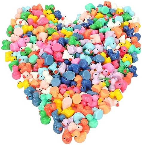 260Pcs Mini Resin Ducks,Miniature Figures Fairy Garden Duck,Tiny Resin Duck for Home Hide Prank Game Dollhouse Decor Aquarium Potted Miniature Landscape Ornament