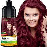 Herbishh Hair Color Shampoo for Gray Hair – Magic Hair Dye Shampoo – Colors Hair in Minutes–Long Lasting–500 Ml–3-In-1 Hair Color–Ammonia-Free | Herbishh (Wine Red)