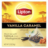 Lipton Black Tea Vanilla Caramel, Pyramid Tea Bags, Flavored Teabags for a Refreshing Cup of Tea, 80 Total Tea Bags (20ct - Pack of 4)