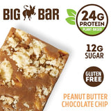 Lenny & Larry's Cookie-fied BIG BAR 90g, Peanut Butter Chocolate Chip 12-pack 24 grams Plant-Based Protein XL Vegan Snack Bars, 10g Prebiotic Fiber Non-GMO, Kosher