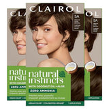 Clairol Natural Instincts Demi-Permanent Hair Dye, 5A Medium Cool Brown Hair Color, Pack of 3