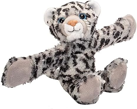 Wild Republic Huggers, Snow Leopard Plush Toy, Slap Bracelet, Stuffed Animal, Kids Toys, 8 inches