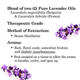 MAJESTIC PURE Lavender Essential Oil | 100% Pure and Natural | Premium Grade Essential Oils for Hair Care, Home Diffusers, Skin, Aromatherapy, Massage and Humidifiers | 4 Fl Oz (Pack of 2)