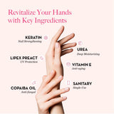 Bodipure All-In-1 Moisturizing Hand Mask | Keratin & Vitamin E Hand Mask for Dry Cracked Hands | Natural Moisturizing Gloves Formula | Strengthen Nails & Repair Hands | 12 Pairs