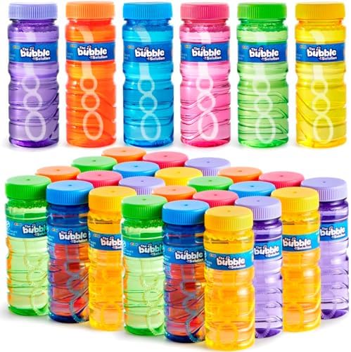 JOYIN Bubble Bottles 6/12/24/36PCS (4oz Solution), Bubbles Wand Bulk for Party Favors for Kids, Toddler Summer Outside Toys Gift for Kids (12)