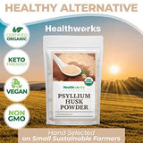 Healthworks Psyllium Husk Powder (16 Ounces / 1 Pound) | Raw | Certified Organic | Finely Ground Powder from India | Keto, Vegan & Non-GMO | Fiber Support