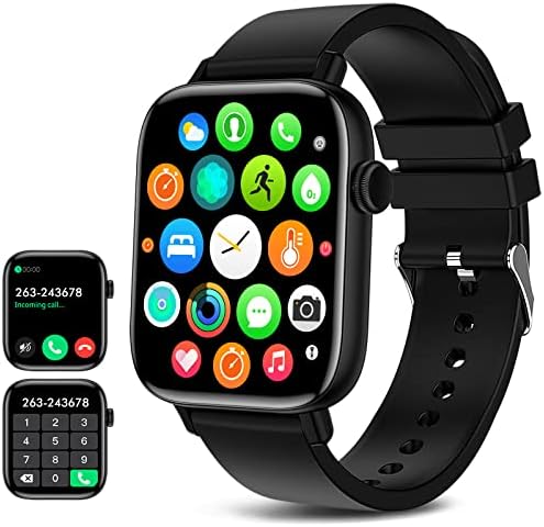 Smart Watch for iPhone/Android Phones (Answer/Make Calls) - 1.9" HD Screen Fitness Tracker : Heart Rate/Sleep Monitor/Pedometer/Calories, Multiple Sports Modes, Waterproof SmartWatch for Men Women