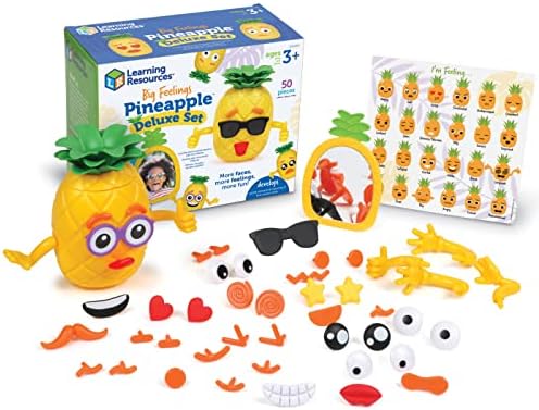 Learning Resources Big Feelings Pineapple Deluxe Set, Social Emotional Toys for Toddlers, Sensory Toys for Autistic Children, Speech Therapy Materials, 50 Pieces, Ages 3+