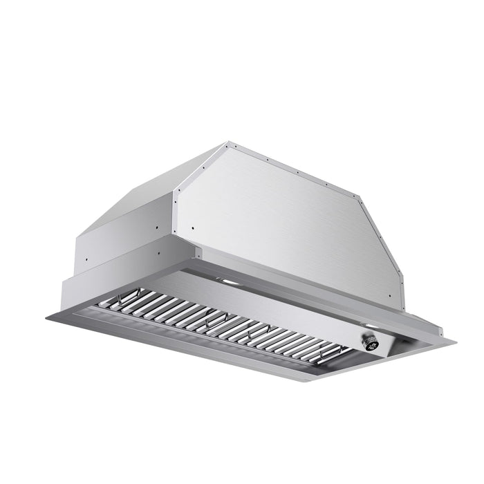 JOCO 30 Inch Range Hood Insert, 900 CFM Stainless Steel Built-In Kitchen Vent Hood, Convertible for Ducted or Ductless Installation, 4-Speed Knob Control, Model B02-30K