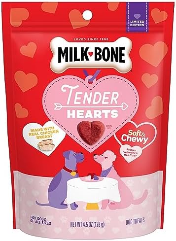 Milk-Bone Limited Edition Valentine's Tender Hearts Soft & Chewy Dog Treats, 4.5 Ounce (Pack of 10)