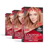 Revlon ColorSilk Beautiful Color Permanent Hair Color, Long-Lasting High-Definition Color, Shine & Silky Softness with 100% Gray Coverage, Ammonia Free, 85B Strawberry Blonde, 3 Pack