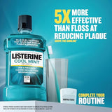 Listerine Cool Mint Mouthwash, Kills 99.9% of Germs That Cause Bad Breath, Plaque and Gingivitis, Antiseptic, Cool Mint Flavor, 1 L (Pack of 2)