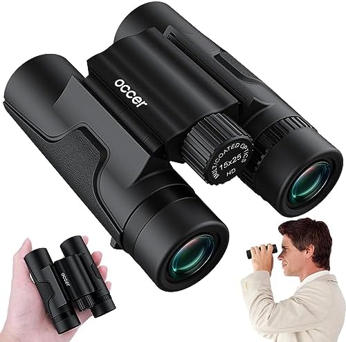 occer 15x25 Compact Binoculars for Adults Kids - High Powered Binoculars with Clear Vision - Small Binocular for Bird Watching Cruise Travel Nature Walk Concert Stargazing Outdoor Events Hunting