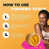 GLO Melanin Turmeric Scrub for Dark Spots, Brightening Inner Thighs Bikini Area Underarms, Natural Exfoliating Face