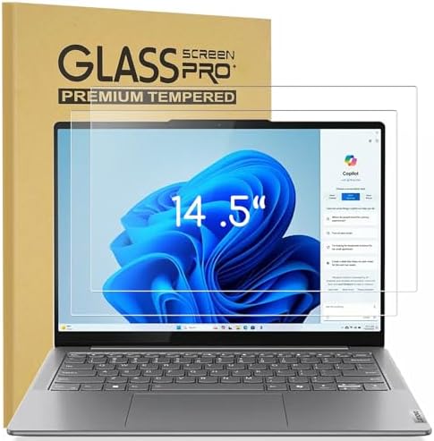 2 Pack Tempered Glass Screen Protector for 14.5" Lenovo Yoga Pro 7, Yoga Pro 7i, Slim Pro 9i, Yoga Slim 7 Pro X, Yoga Slim 7, Yoga Pro 7i, ThinkPad P14s, Legion Slim 5 (14.5 inch), 9H Hardness