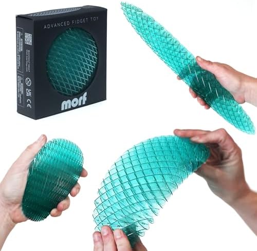 Morf Fidget Worm Toy - Desk Fidgets for Adults - Quiet Morf Worm Fidget Toy Sensory Toys - Fun and Interactive Morf Fidget Toy for Kids - USA Patent Pending Morf Figgy Toys (Blue, Big)