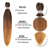 Liang Dian Pre Stretched Braiding Hair 8 Pack 22 Inch Hot Water Setting Professional Soft Yaki Texture Synthetic Hair Extensions (22 Inch, T1B/30/27)