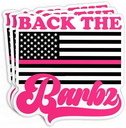 (3Pcs) Back The Barbz Sticker America Flag Pink, Pink Sign Fanchant Decals 3" Waterproof Vinyl Decal Sticker Laptop, Water Bottles, Phone, Kindle Merchandise Decor Decal Gifts for Her Girls 3 Inches