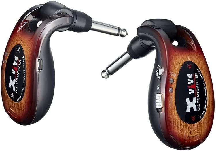 Xvive U2 Wireless Guitar System 3-tone Sunburst 2.4GHz Guitar Wireless Transmitter and Receiver for Electric Guitar Bass Violin Keyboard