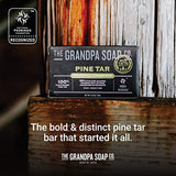 The Grandpa Soap Company Pine Tar Bar Soap for Men- Made With 100% Plant-Based Pine Tar Oil, 3 in 1 Cleanser Deodorizer and Moisturizer, Dermatologist Tested, Safe for Sensitive Skin, 3.25 Oz, 6 Pack