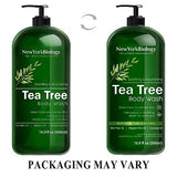 New York Biology Tea Tree Body Wash for Men and Women - Moisturizing Body Wash Helps Soothe Itchy Skin, Jock Itch, Athletes Foot, Nail Fungus, Eczema, Body Odor and Ringworm - 16.9 Fl Oz - Pack of 2