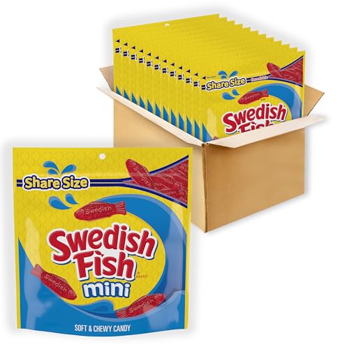 SWEDISH FISH Mini Soft & Chewy Candy, Share Size, 12-12 oz Bags