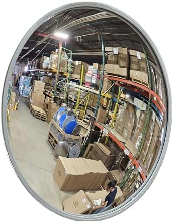 26” Acrylic Outdoor Convex Security and Blind Spot Mirror for Parking, Garage, Store, Warehouse, Office and More- Vision Metalizers
